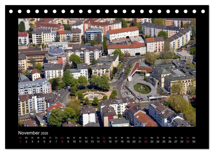 Produktbild: &uuml;ber den D&auml;chern von FRANKFURT (Tischkalender 2026 DIN A5 quer), CALVENDO Monatskalender
