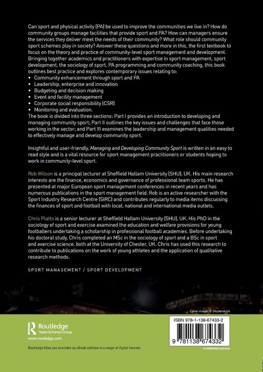 Produktbild: Managing and Developing Community Sport