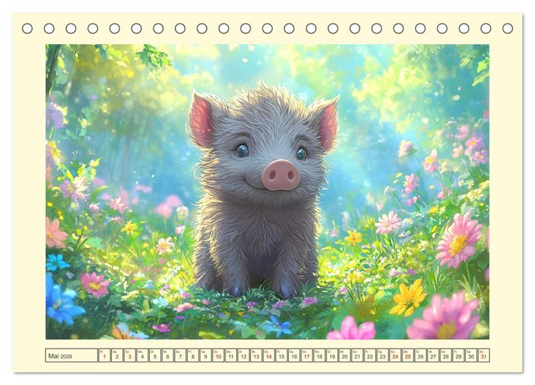 Produktbild: Willkommen im Wunderwald. Zauberhafte Abenteuer mit tierischen Freunden (Tischkalender 2026 DIN A5 quer), CALVENDO Monatskalender