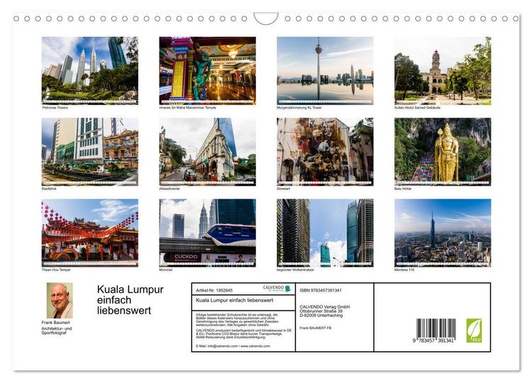 Produktbild: Kuala Lumpur einfach liebenswert (Wandkalender 2026 DIN A3 quer), CALVENDO Monatskalender