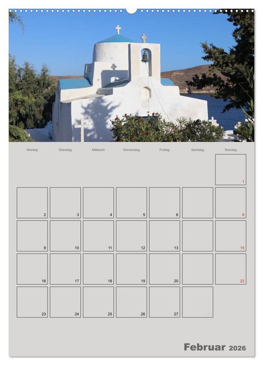 Produktbild: Kykladen, Perlen der &Auml;g&auml;is (Wandkalender 2026 DIN A2 hoch), CALVENDO Monatskalender