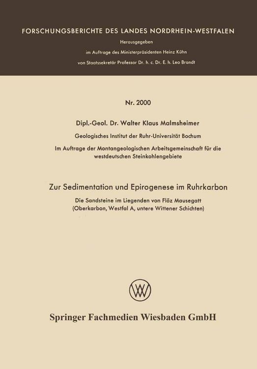 Produktbild: Zur Sedimentation und Epirogenese im Ruhrkarbon