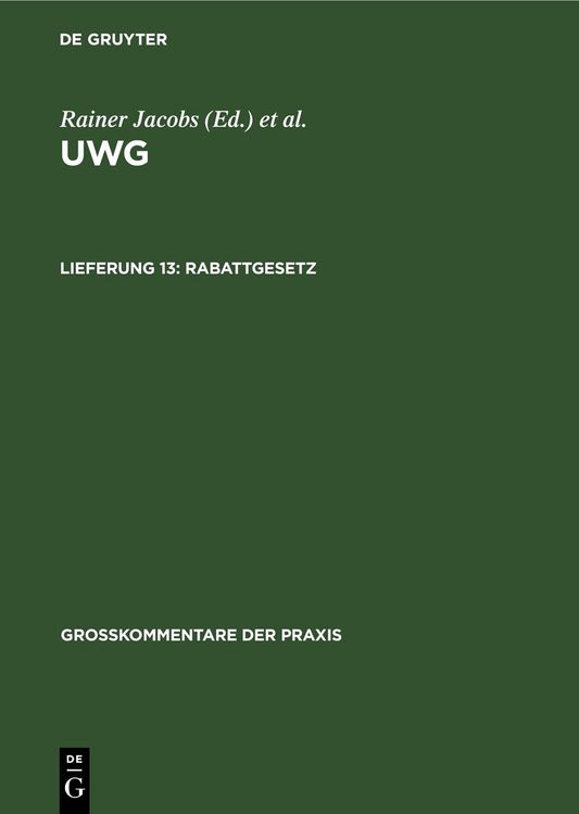 Produktbild: Rabattgesetz