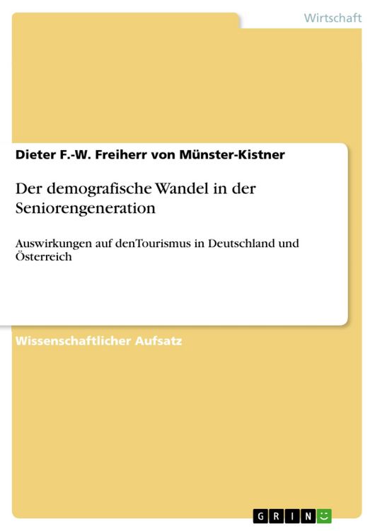 Produktbild: Der demografische Wandel in der Seniorengeneration