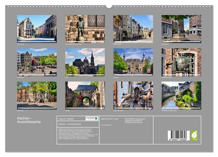 Produktbild: Aachen - Ansichtssache (hochwertiger Premium Wandkalender 2026 DIN A2 quer), Kunstdruck in Hochglanz