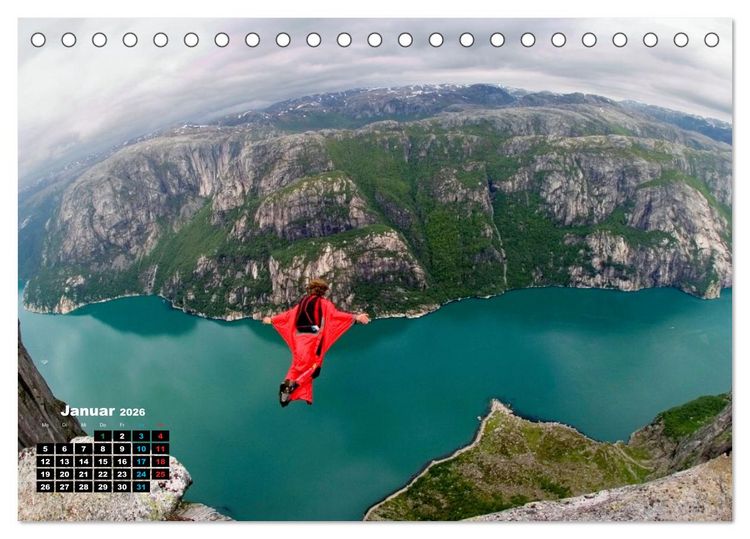 Produktbild: Base Jumping Adrenalin- Kick (Tischkalender 2026 DIN A5 quer), CALVENDO Monatskalender