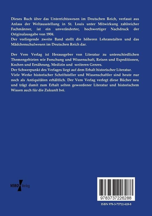 Produktbild: Das Unterrichtswesen im Deutschen Reich