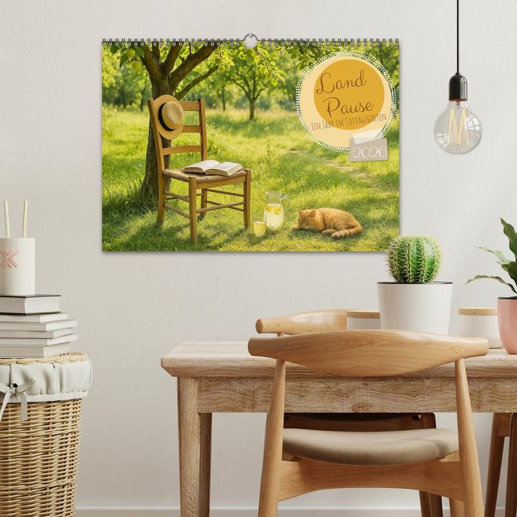 Produktbild: Land Pause - Ein Jahr im Cottagegarten (Wandkalender 2026 DIN A3 quer), CALVENDO Monatskalender