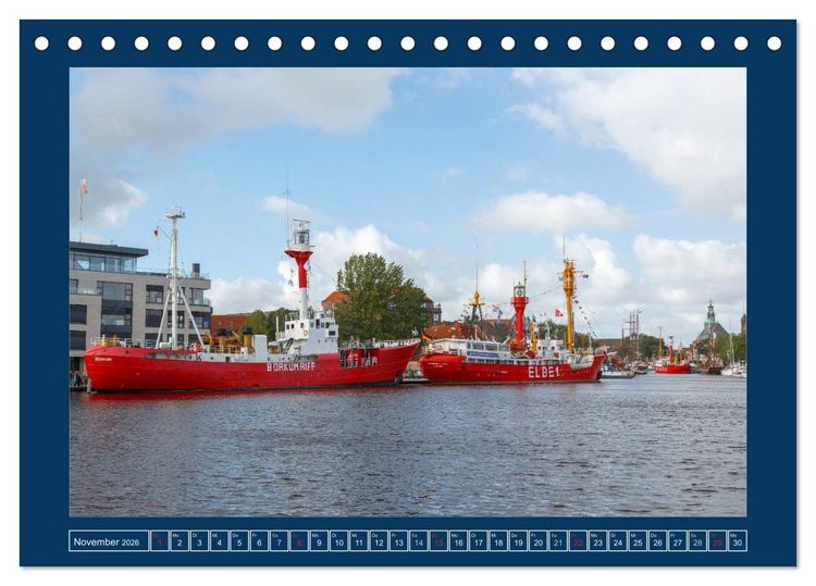 Produktbild: Feuerschiffe - Borkum Riff - Elbe 1 - Deutsche Bucht (Tischkalender 2026 DIN A5 quer), CALVENDO Monatskalender