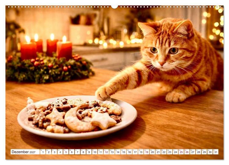 Produktbild: Rote Katzen (hochwertiger Premium Wandkalender 2027 DIN A2 quer), Kunstdruck in Hochglanz