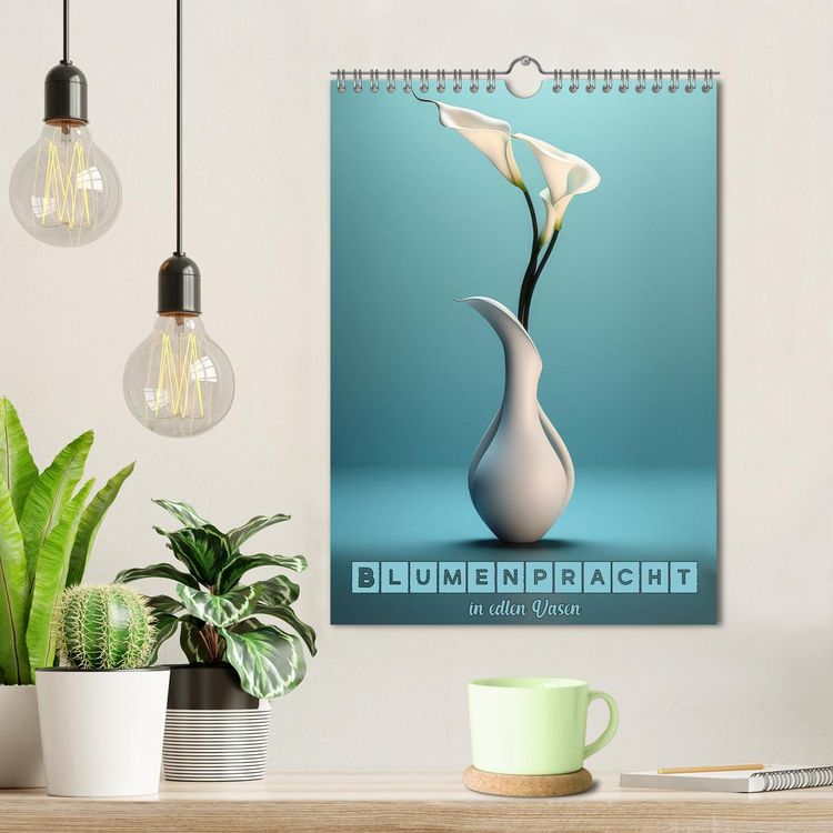 Produktbild: Blumenpracht in edlen Vasen (Wandkalender 2026 DIN A4 hoch), CALVENDO Monatskalender