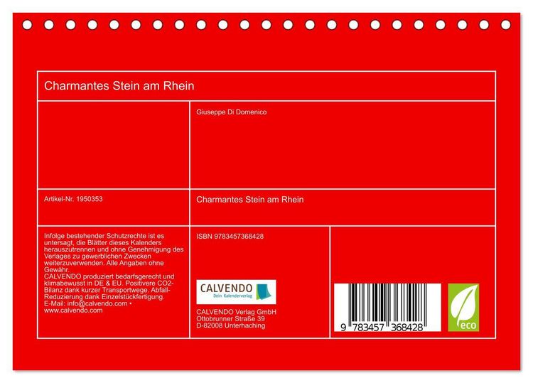 Produktbild: Charmantes Stein am Rhein (Tischkalender 2026 DIN A5 quer), CALVENDO Monatskalender