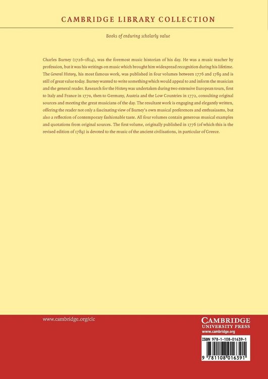 Produktbild: A General History of Music - Volume 1