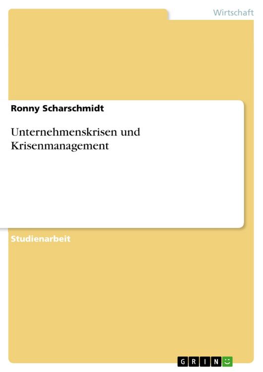 Produktbild: Unternehmenskrisen und Krisenmanagement
