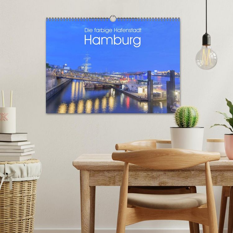 Produktbild: Die farbige Hafenstadt Hamburg (Wandkalender 2026 DIN A3 quer), CALVENDO Monatskalender
