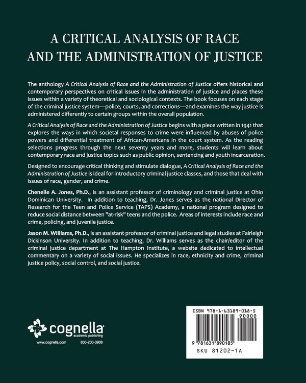 Produktbild: A Critical Analysis of Race and the Administration of Justice