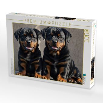 Produktbild: CALVENDO Puzzle Majest&auml;tische Rottweiler - Voller Kraft und Loyalit&auml;t | 1000 Teile Lege-Gr&ouml;&szlig;e 64x48cm Foto-Puzzle f&uuml;r gl&uuml;ckliche Stunden