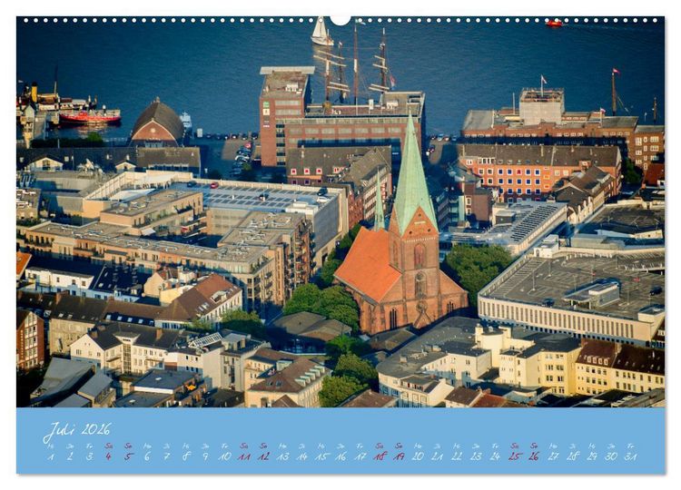 Produktbild: Kiel aus der Luft - Die Stadt an der F&ouml;rde aus dem Ballon fotografiert (Wandkalender 2026 DIN A2 quer), CALVENDO Monatskalender