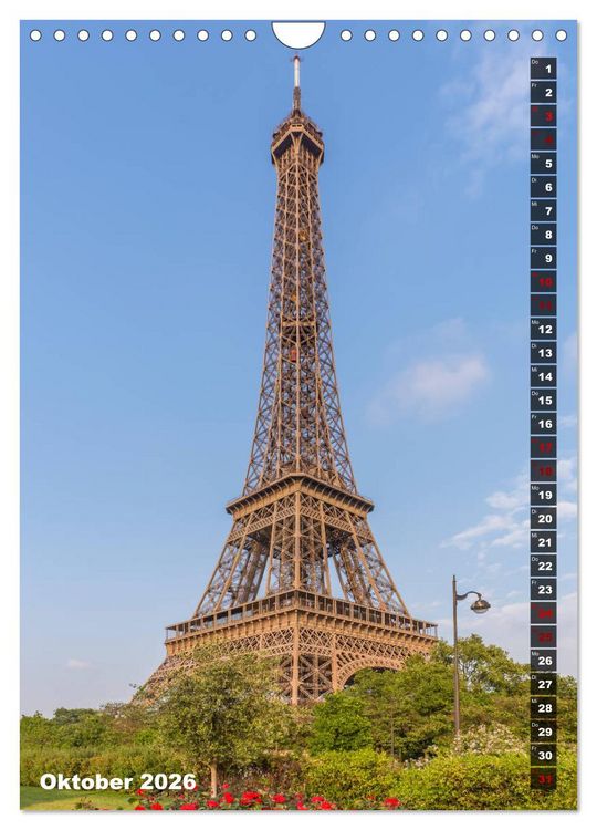 Produktbild: PARIS Stadtspaziergang (Wandkalender 2026 DIN A4 hoch), CALVENDO Monatskalender