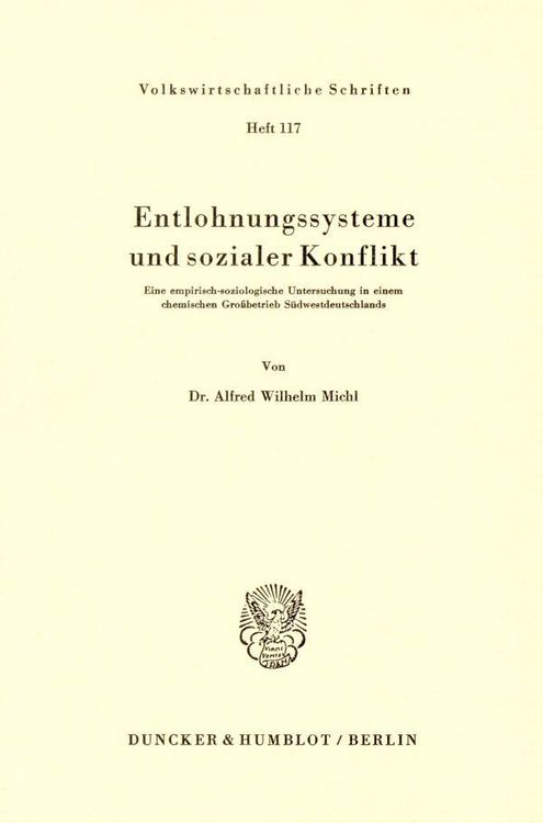 Produktbild: Entlohnungssysteme und sozialer Konflikt