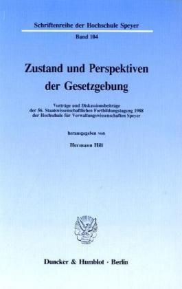 Produktbild: Zustand und Perspektiven der Gesetzgebung.