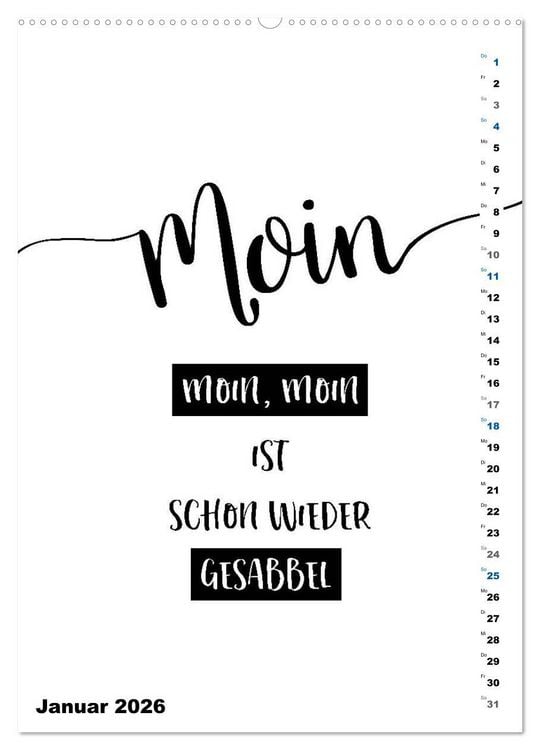 Produktbild: PLATT Typische Spr&uuml;che (Wandkalender 2026 DIN A2 hoch), CALVENDO Monatskalender