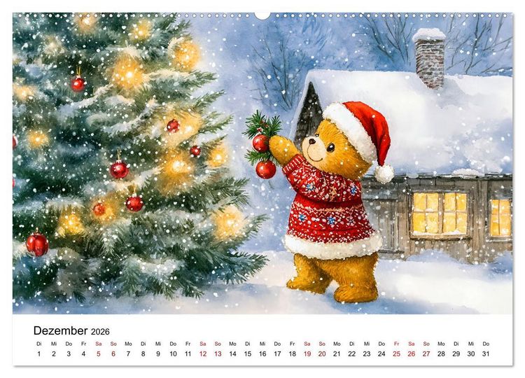Produktbild: Teddy auf dem Bauernhof - Entdecke das Landleben mit Tieren und Feldern (Wandkalender 2026 DIN A2 quer), CALVENDO Monatskalender