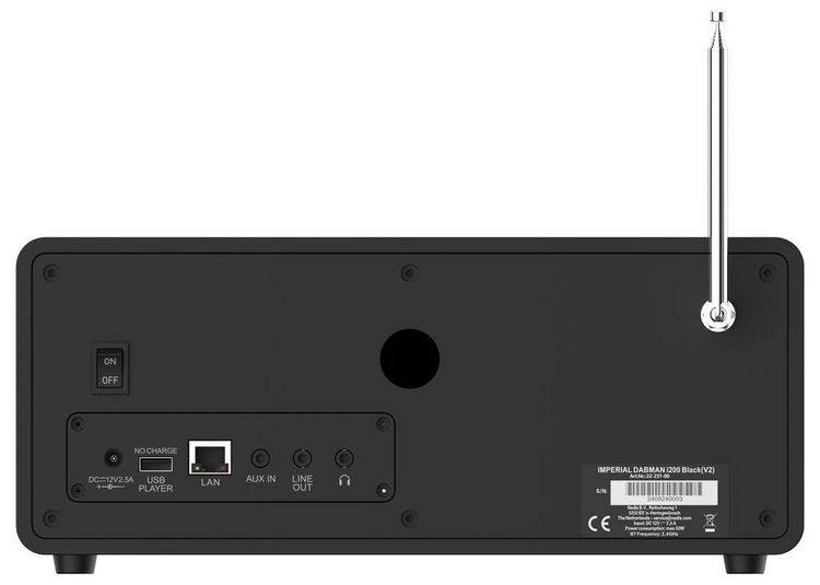 Produktbild: Imperial Dabman i200 V2 Internet Tischradio DAB+, UKW, Internet AUX, USB, LAN, Internetradio Schwarz