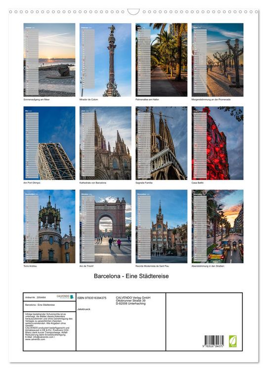 Produktbild: Barcelona - Eine St&auml;dtereise (Wandkalender 2026 DIN A2 hoch), CALVENDO Monatskalender