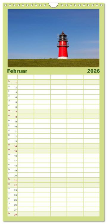 Produktbild: Familienplaner 2026 - B&uuml;sum - Urlaub an der Nordsee mit 5 Spalten (Wandkalender, 21 x 45 cm) CALVENDO