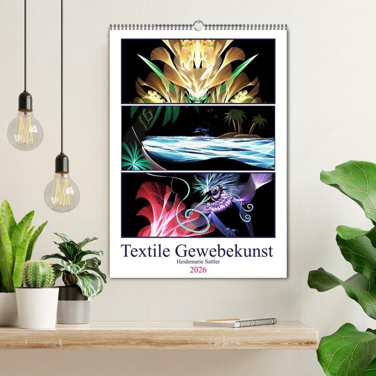 Produktbild: Textile Gewebekunst (Wandkalender 2026 DIN A2 hoch), CALVENDO Monatskalender