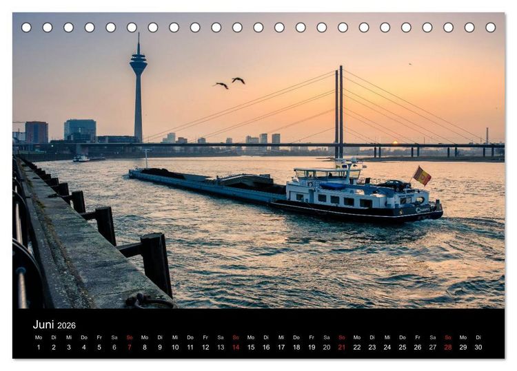 Produktbild: D&uuml;sseldorf - Rheinansichten (Tischkalender 2026 DIN A5 quer), CALVENDO Monatskalender