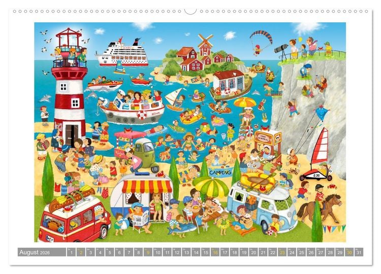 Produktbild: Wimmelig durch das Jahr (hochwertiger Premium Wandkalender 2026 DIN A2 quer), Kunstdruck in Hochglanz