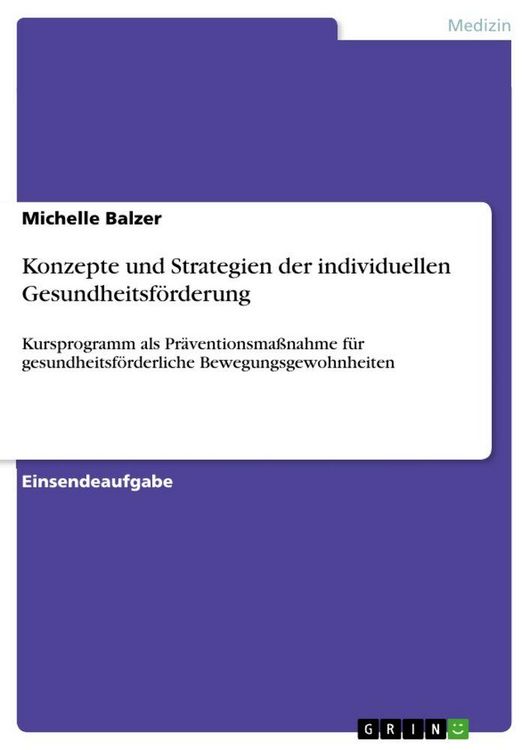 Produktbild: Konzepte und Strategien der individuellen Gesundheitsf&ouml;rderung