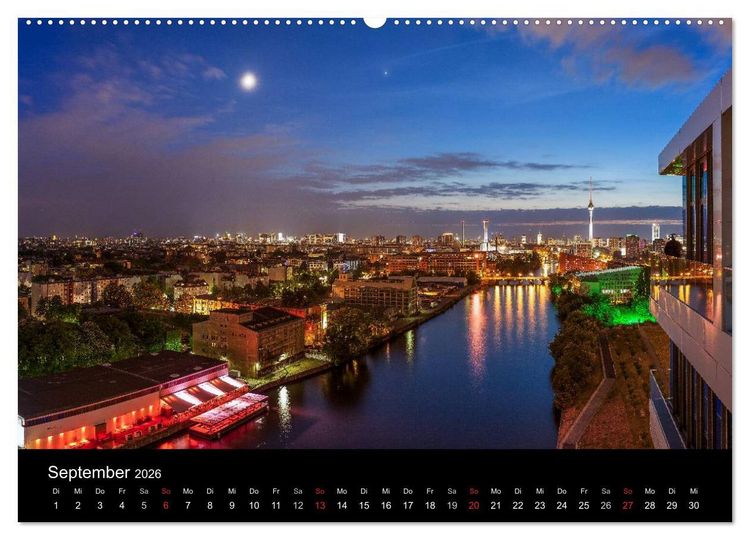 Produktbild: Die Blaue Stunde in Berlin (Wandkalender 2026 DIN A2 quer), CALVENDO Monatskalender