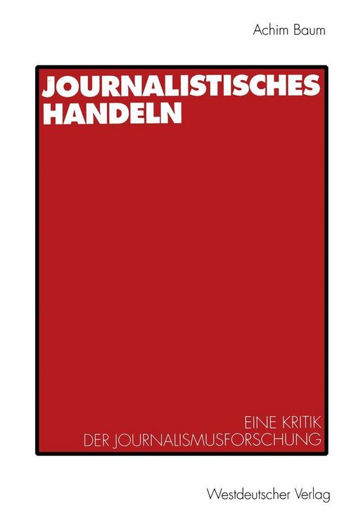 Produktbild: Journalistisches Handeln