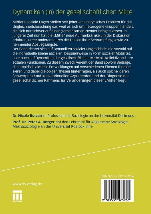 Produktbild: Dynamiken (in) der gesellschaftlichen Mitte