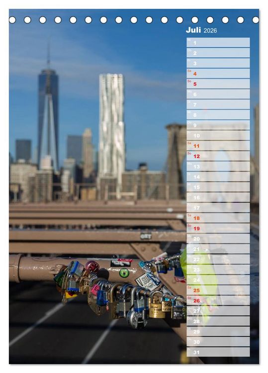 Produktbild: New York City Geburtstagskalender (Tischkalender 2026 DIN A5 hoch), CALVENDO Monatskalender