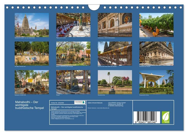 Produktbild: Mahabodhi &ndash; Der wichtigste buddhistische Tempel (Wandkalender 2026 DIN A4 quer), CALVENDO Monatskalender