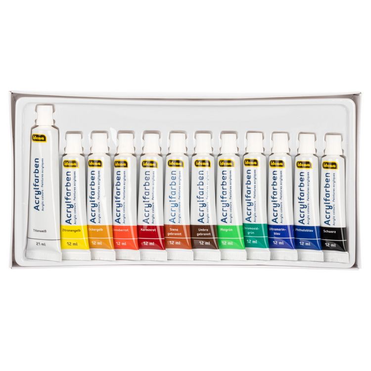 Produktbild: Idena Set Acrylfarben 11x12ml + 1x21ml