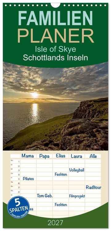 Produktbild: Familienplaner 2027 - Isle of Skye - Schottlands Inseln mit 5 Spalten (Wandkalender, 21 x 45 cm) CALVENDO