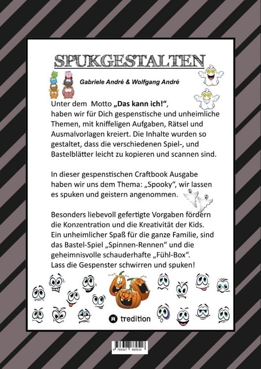 Produktbild: Craftbook - 100 Gruselige Malmotive - 2 Schaurige Bastelspiele - R&auml;tsel - Lustige Bilder - Grauenhafte Aufgaben