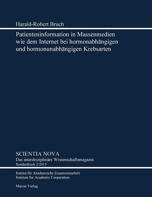 Produktbild: Patienteninformation in Massenmedien wie dem Internet bei hormonabh&auml;ngigen und hormonunabh&auml;ngigen Krebsarten