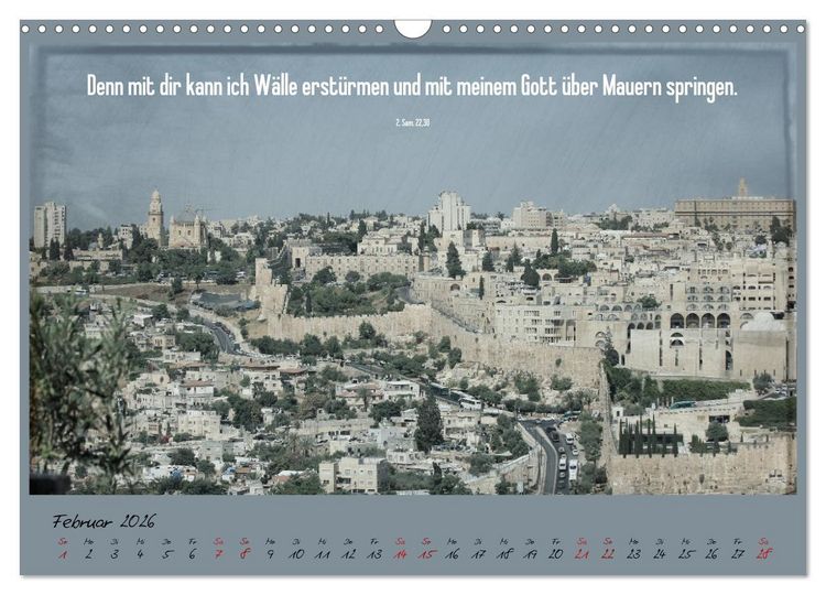 Produktbild: Mit der Bibel in der Hand durch das Heilige Land - Jerusalem (Wandkalender 2026 DIN A3 quer), CALVENDO Monatskalender