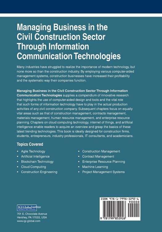 Produktbild: Managing Business in the Civil Construction Sector Through Information Communication Technologies