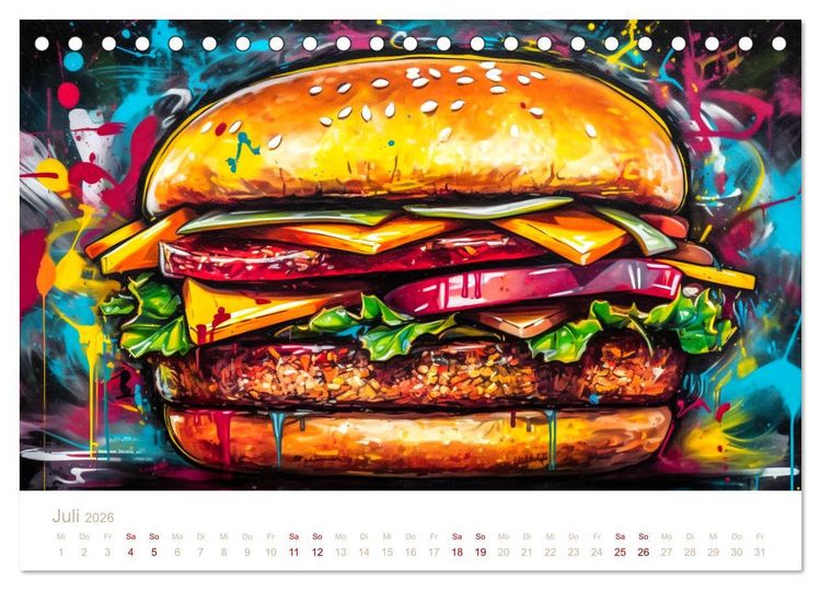 Produktbild: FAST FOOD STREET STYLE (Tischkalender 2026 DIN A5 quer), CALVENDO Monatskalender