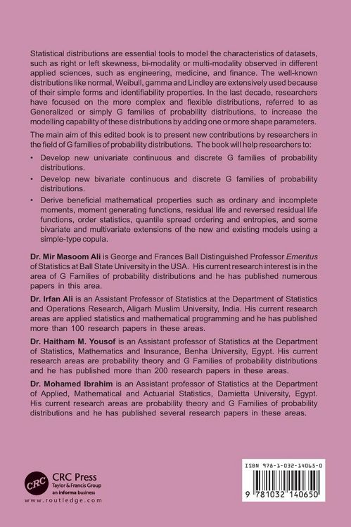 Produktbild: G Families of Probability Distributions