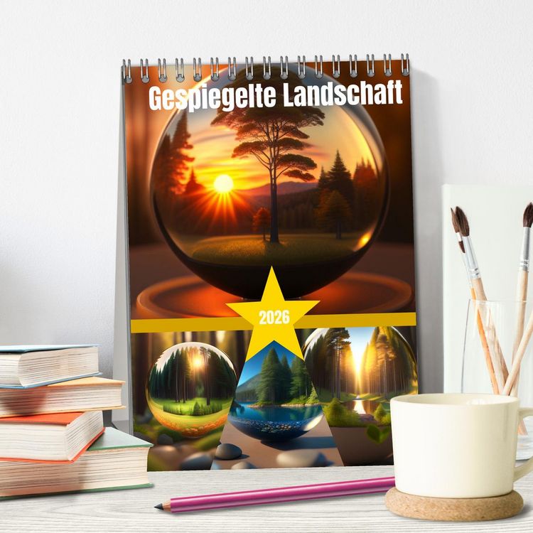 Produktbild: Gespiegelte Landschaft (Tischkalender 2026 DIN A5 hoch), CALVENDO Monatskalender