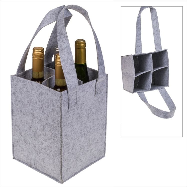 Produktbild: Filztasche f&uuml;r 4 Flaschen, 18 x 18 x 24 cm