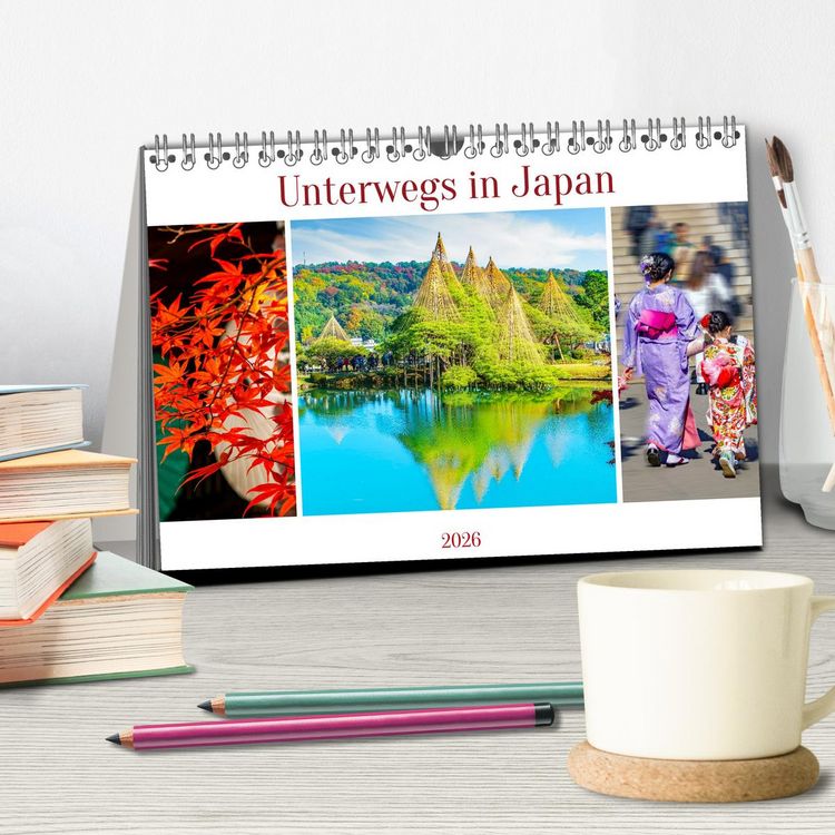 Produktbild: Unterwegs in Japan (Tischkalender 2026 DIN A5 quer), CALVENDO Monatskalender